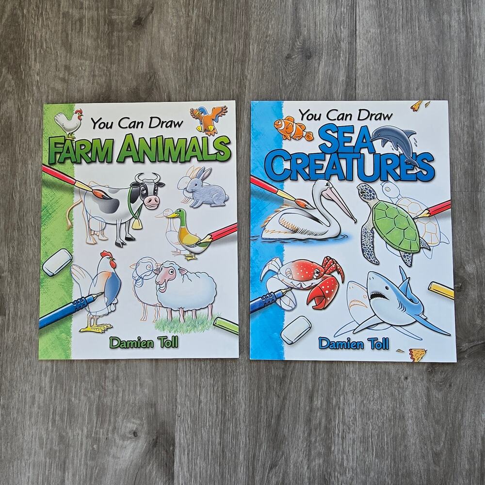 Learn to Draw Animals Books for Kids Damien Toll Sea and Farm Animals